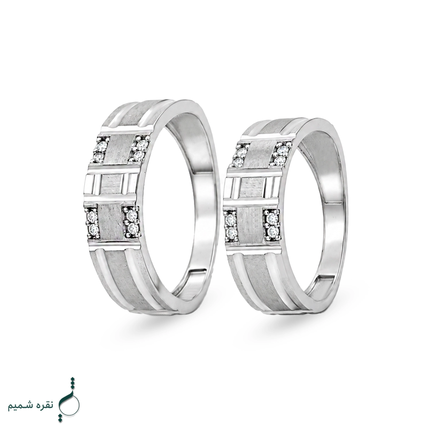 حلقه ست نقره نامزدی زنانه و مردانه مدل HSE K92