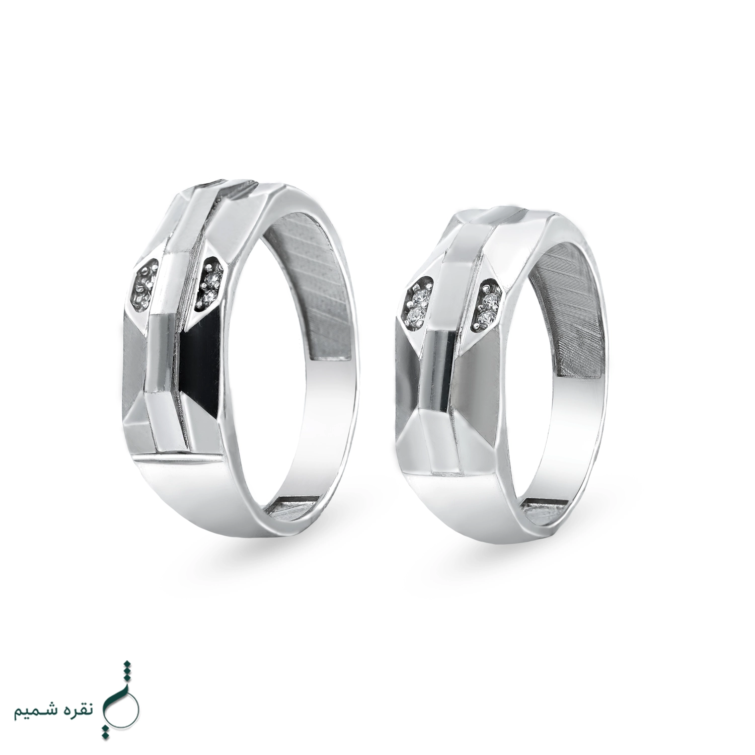 حلقه ست نقره نامزدی زنانه و مردانه مدل HSE K90