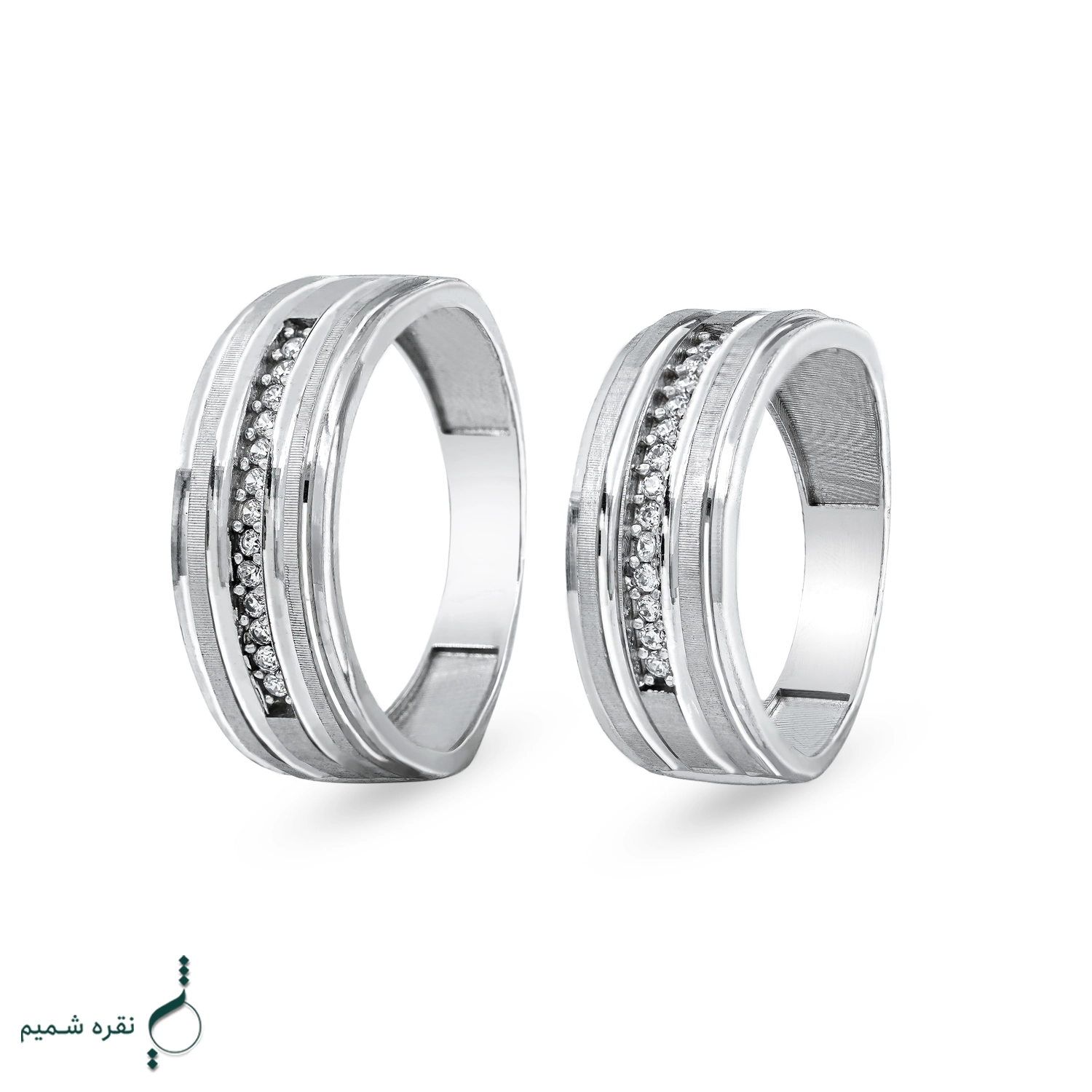 حلقه ست نقره نامزدی زنانه و مردانه مدل HSE K94